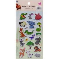 Наклейки 3D "Животные" 10х22см 6 видов Y10909-24