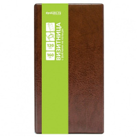 Визитница 160 визиток 13,5х25х3см на кольцах, пвх, коричневая 2006-104 Визитница 160 визиток 13,5х25х3см на кольцах, пвх, коричневая 2006-104