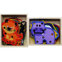 Шнуровка 10,5х9см 6 видов, дерево/текстиль 11366-24