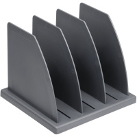 Подставка д/бумаг 3-х секционная 17х19х21,5см сборная серая, пластик ПБ-30439