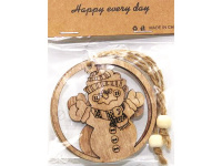 Ёлочное украшение "Снеговик" 7см 2шт/уп, дерево Y4846-17