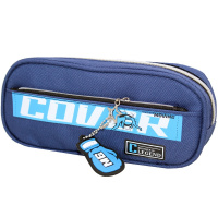 Пенал "Cover" 21,5х9х5см прямоугольный, 1 отделение, 1 карман, текстиль, с брелком, синий BH2231