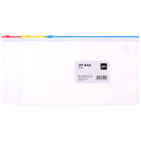 Папка на молнии А5 0,18мм прозрачная, с карманом для визиток, 5 цветов молнии Е5524