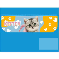 Папка д/труда А4 "Kitten" 325х240мм раскладная на липучке, ткань, картон ПТР-10
