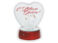 Сувенир Обезьяна, с Новым годом 9,5см стекло, светящийся Y2711-15