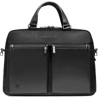 Сумка "Orion" 38х27х9см 2 отделения, 2 кармана, черная, натуральная кожа CA6623S136/N