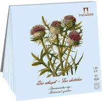 Планшет д/эскизов 21х21см 30л 140г/м2 100% целлюлоза "Ботанический сад" светло-голубая бумага