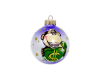 Шар 80мм "Обезьянка с мешком денег" в подарочной упаковке КУ-80-1501