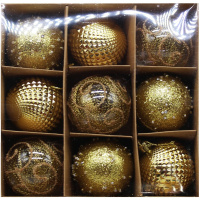 Набор шаров 60мм 9шт золото Y9972-24
