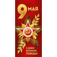Открытка "9 Мая! С Днем Великой Победы!" евроформат 204х97мм 3.0000402