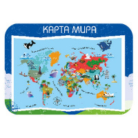 Настольное покрытие "Карта мира" 43х64см пластик НПД-3