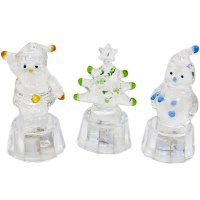Сувенир "Новогодний" 8см стекло, светящийся, 4 вида HZ001A