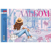 Альбом для рисования А4 32л "Мир твоими глазами" на спирали перфорация на отрыв 5 дизайнов 079773