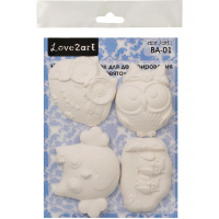 Заготовка для декорирования "Совята" 4шт. 21х16х2см гипс ВА-01