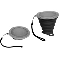 Стакан складной пищевой "Ultra thin" силиконовый 10х8,5см 270мл с крышкой, черный 8090414