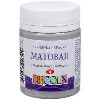 Краска акриловая 50мл серая матовая Декола 14328814