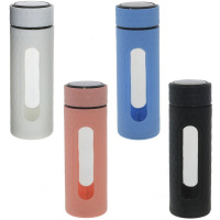 Бутылка для воды 450мл 7х7х20см стекло 4 вида 769795