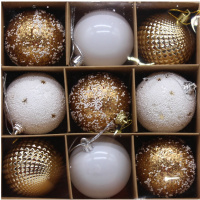 Набор шаров 60мм 9шт белый/шампань Y9976-24