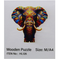 Пазл 14х12,5см дерево M "Слон" HL126/11338-24