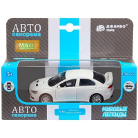 Машина "Mitsubishi Lancer Evolution" белая, инерционная, металл 17,5см (свет, звук, откр.двери) JB12