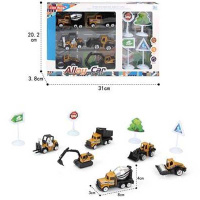 Набор машин "Строительная техника" пластик 33х21см 10 предметов с аксессуарами 2083650/TH399
