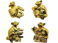 Магнит Мышка 3х5см, золото, 4 вида Y8242-19