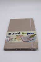 Бизнес-блокнот А5 80л "For you" клетка, на резинке, 7БЦ, резинка д/ручки, бежевый BJ6085