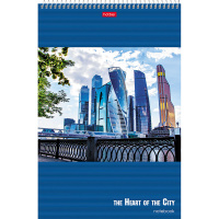 Блокнот А4 60л "Office City" клетка УФ-лак жесткая подложка на спирали 055444