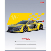 Тетрадь А5 12л клетка "Автоспорт" на скобе 5 дизайнов 12Т5В1/086123