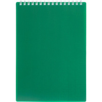 Блокнот А5 80л "Velvet. Зеленый" клетка, на спирали, пластиковая обложка 081544