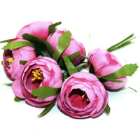 Цветок декоративный Пион 4,5см розовый 6шт/уп. Y4838-17