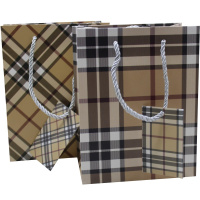 Пакет подарочный "Клетка" 14,5х18х8см 3 цвета 11454-24