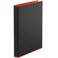 Папка на 2-х кольцах "Accent" А4 35мм ламинированный картон 1,75мм черная/красная 51078