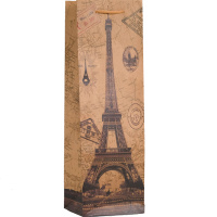 Пакет подарочный 36х12см под бутылку крафт 4вида Y7110-18