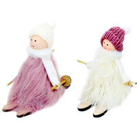 Сувенир "Девочка" 12х11см текстиль/дерево, 2 вида HG18-324