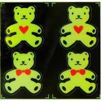 Наклейки светоотражающие "Мишки" 1лист, 4шт, размер 1шт 6х6,5см Y9240-19