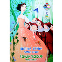 Набор картона цветного А3 10цв 10л "Добрые сердца" тонированный двухсторонний 160г/м2 ПК-1449