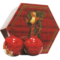 Шар 75мм "Дед Мороз" красный Y5074-17