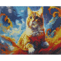 Алмазная мозаика 20х25см "Рыжий кот" полная выкладка ZH5936