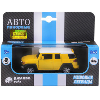 Машина "Toyota FJ Cruiser" желтая, инерционная, металл 17,5см (свет, звук, откр.двери) JB1200134