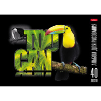 Альбом для рисования А4 40л "Птица Дивная" на скобе, матовая ламинация 3D лак 40А4лолВ/061423