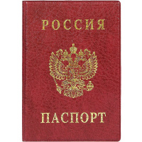 Обложка д/паспорта вертик. 18,8*13,4см пвх бордовый 2203.Г-103
