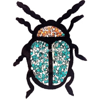 Термоаппликация со стразами "Жук" 9х6,5см Y8029-18