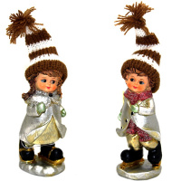 Сувенир "Дети" 11см золото, полистун/текстиль, 2 вида Y8466-19