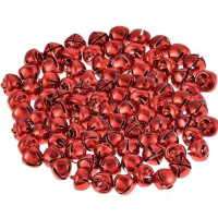 Набор ёлочных украшений "Бубенчики" 1,2см 50шт/уп красные, металл Y10047-24