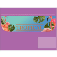 Папка д/труда А4 "Фламинго в цветах" 325х240мм раскладная на липучке, ткань, картон ПТР-10