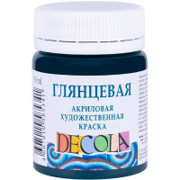 Краска акриловая 50мл изумрудная глянцевая Декола 2928720