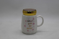 Кружка "Сердце" с крышкой и зеркалом, керамика Y8219-19