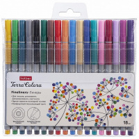 Набор линеров 18цв 0,4мм "Terra Colora" на водной основе, пвх блистер 067979