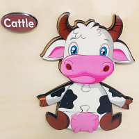 Пазлы "Собери картинку. Коровка" 14,5х14,5см дерево, 10 видов 11411-24